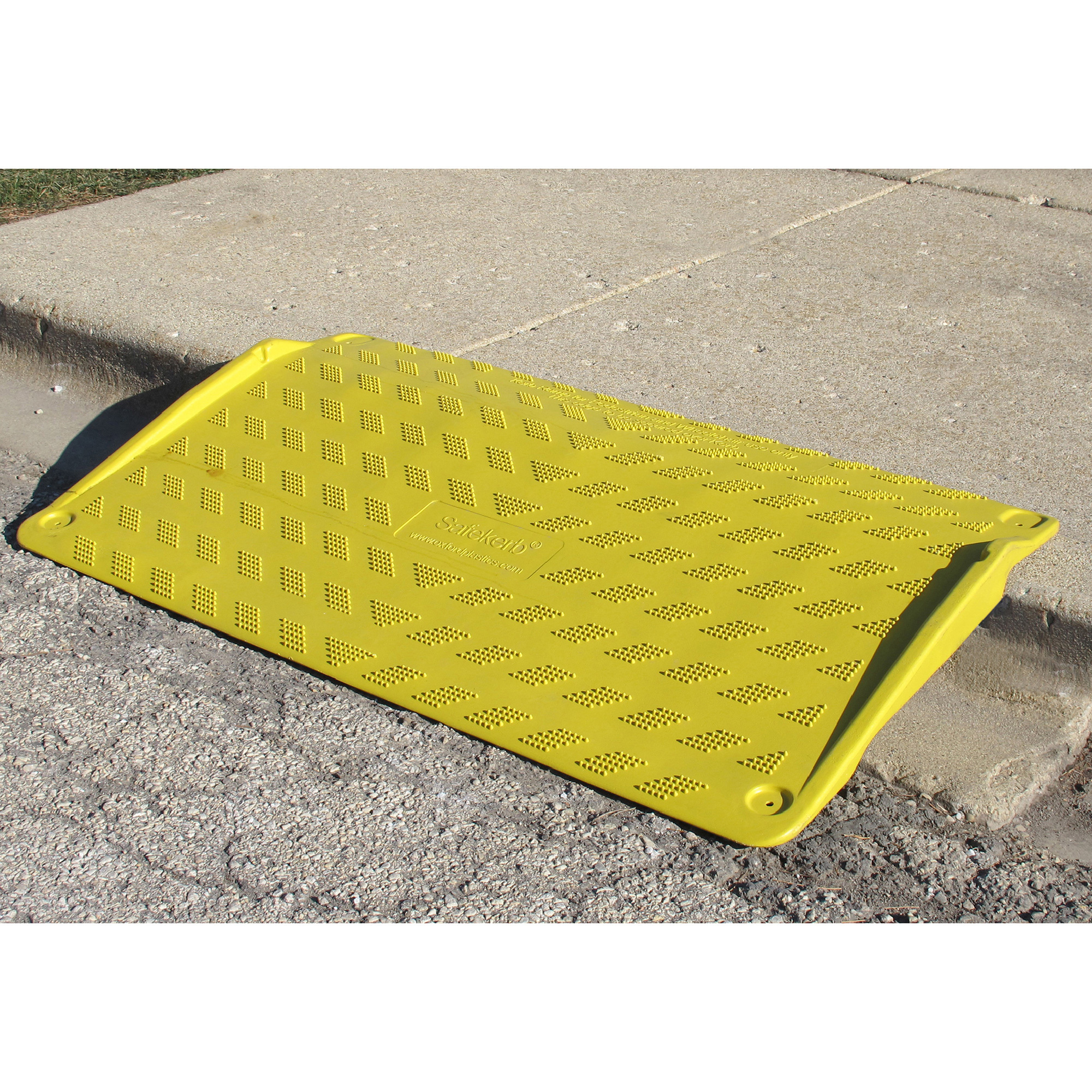 Plasticade SafeKerb Ramp, Yellow, 50in.L x 29 1/2in.W, Model# CSP-CURB-Y